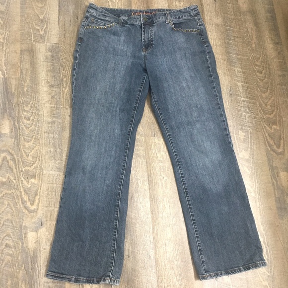 Wide Bootcut Contrast Jeans - Unusual Size 15 - Picture 1 of 5
